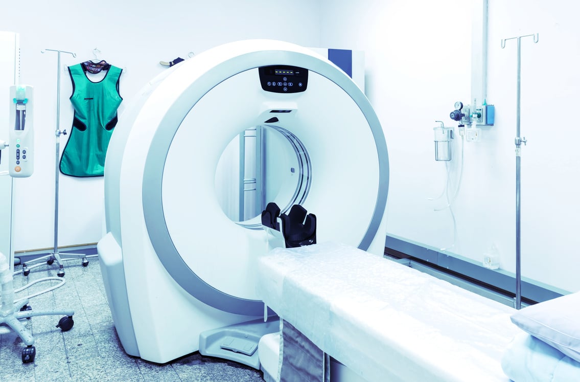 CT Scan / scanner at  Radiology department in the hospital with medical equipment.